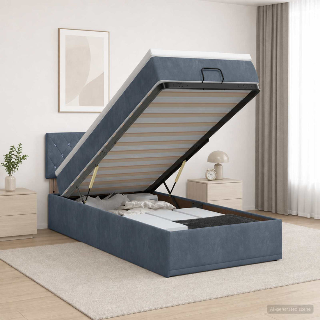 vidaXL Cama otomana con colchón Gris oscuro 90 x 200 cm Terciopelo
