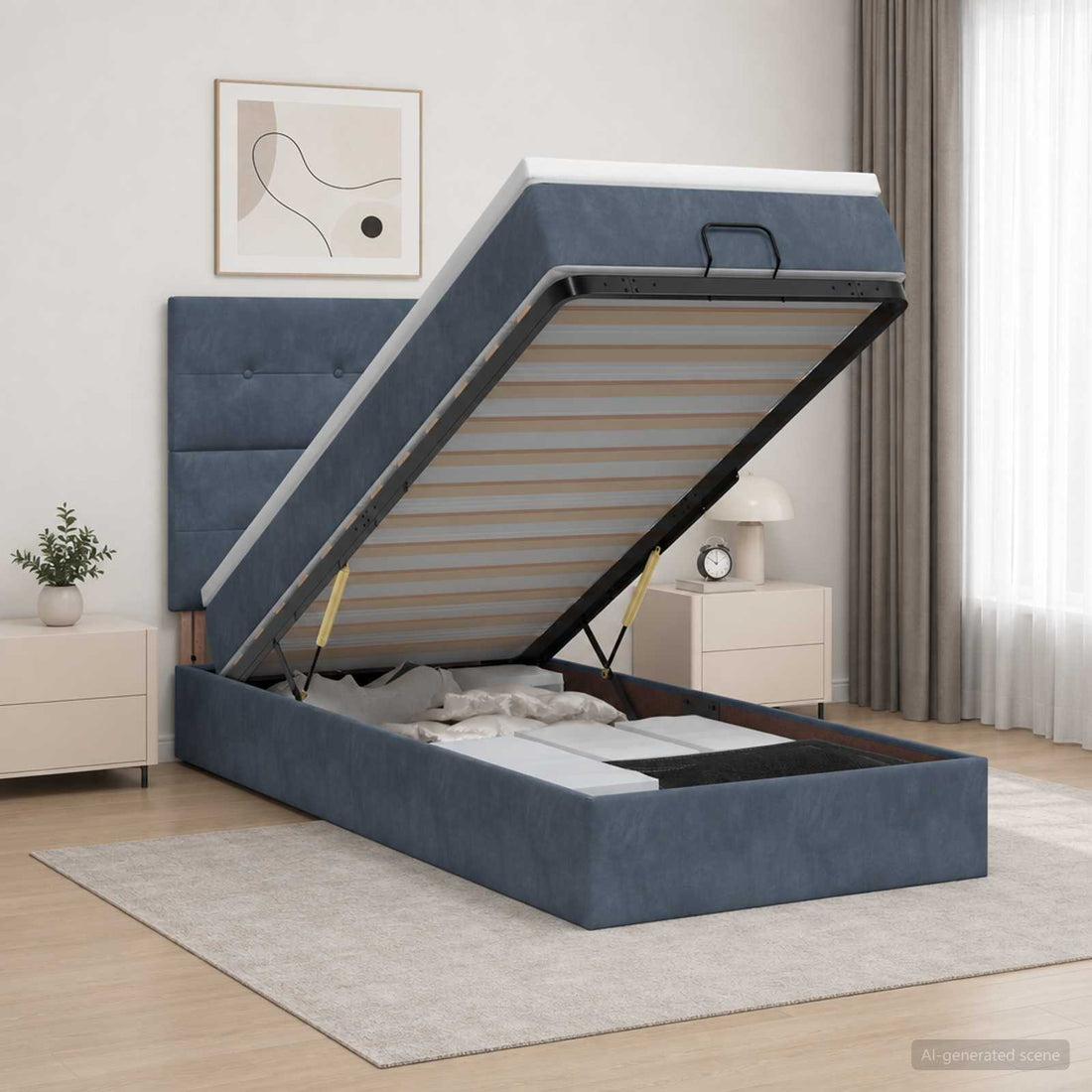 vidaXL Cama otomana con colchón Gris oscuro 80 x 200 cm Terciopelo