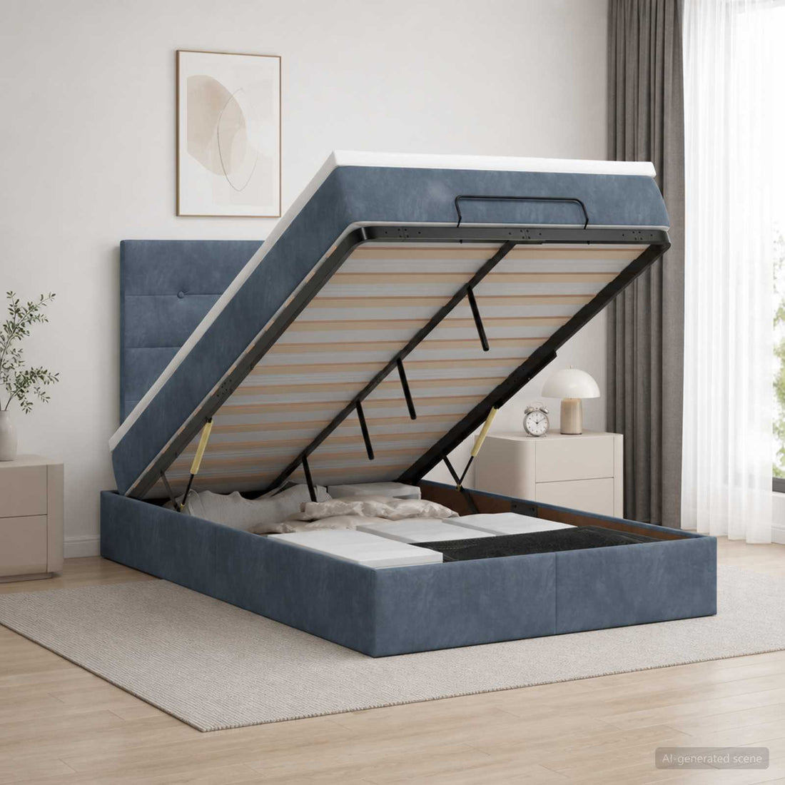 vidaXL Cama otomana con colchón Gris oscuro 120 x 200 cm Terciopelo