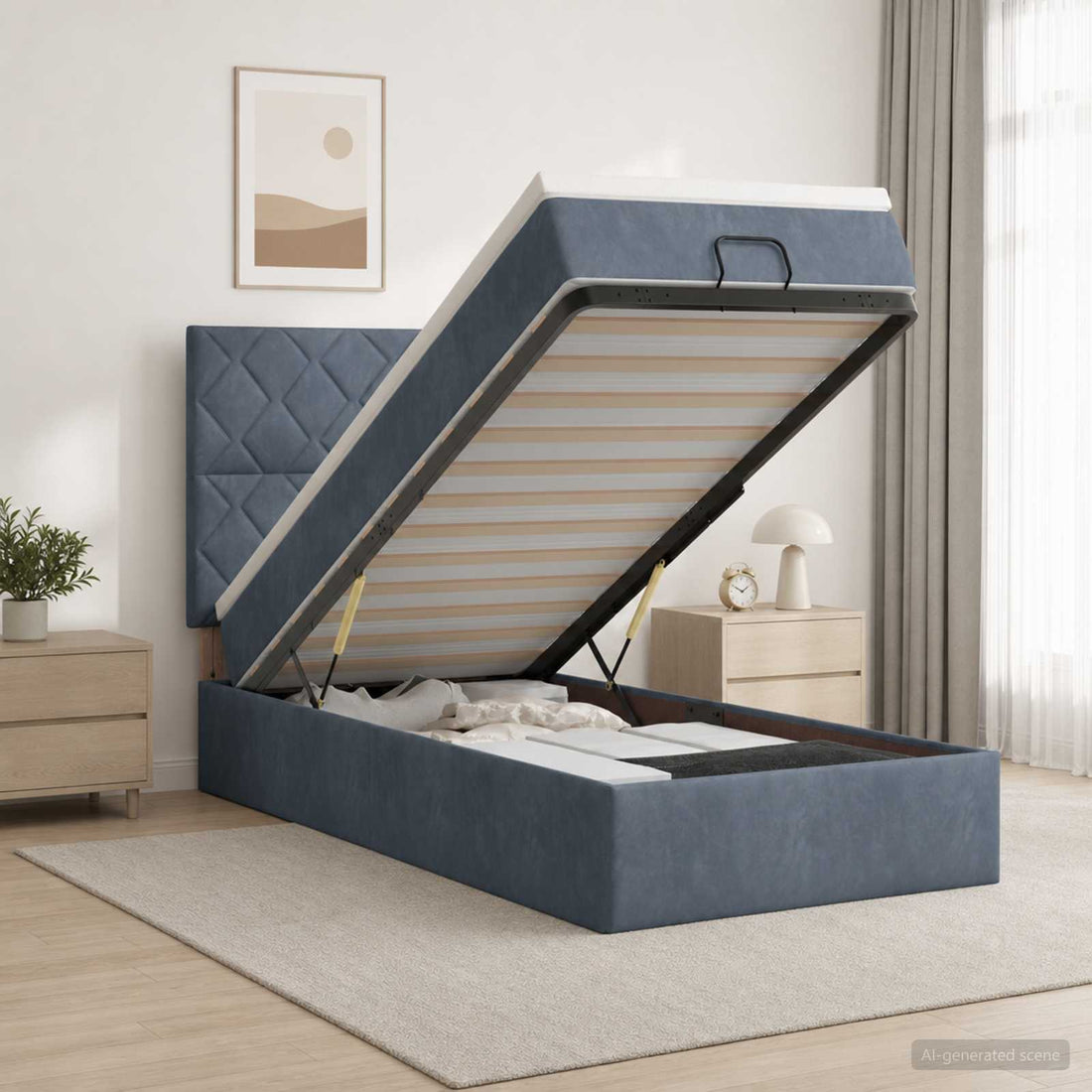 vidaXL Cama otomana con colchón Gris oscuro 90 x 190 cm Terciopelo