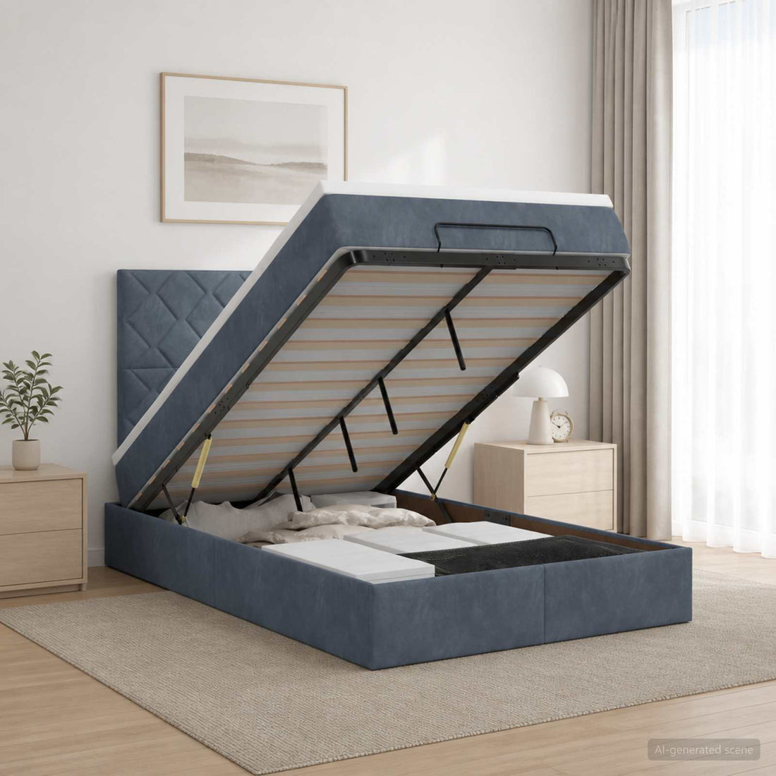 vidaXL Cama otomana con colchón Gris oscuro 120 x 190 cm Terciopelo
