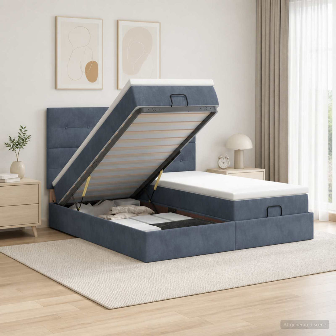 vidaXL Cama otomana con colchón 2 uds. Gris oscuro Terciopelo