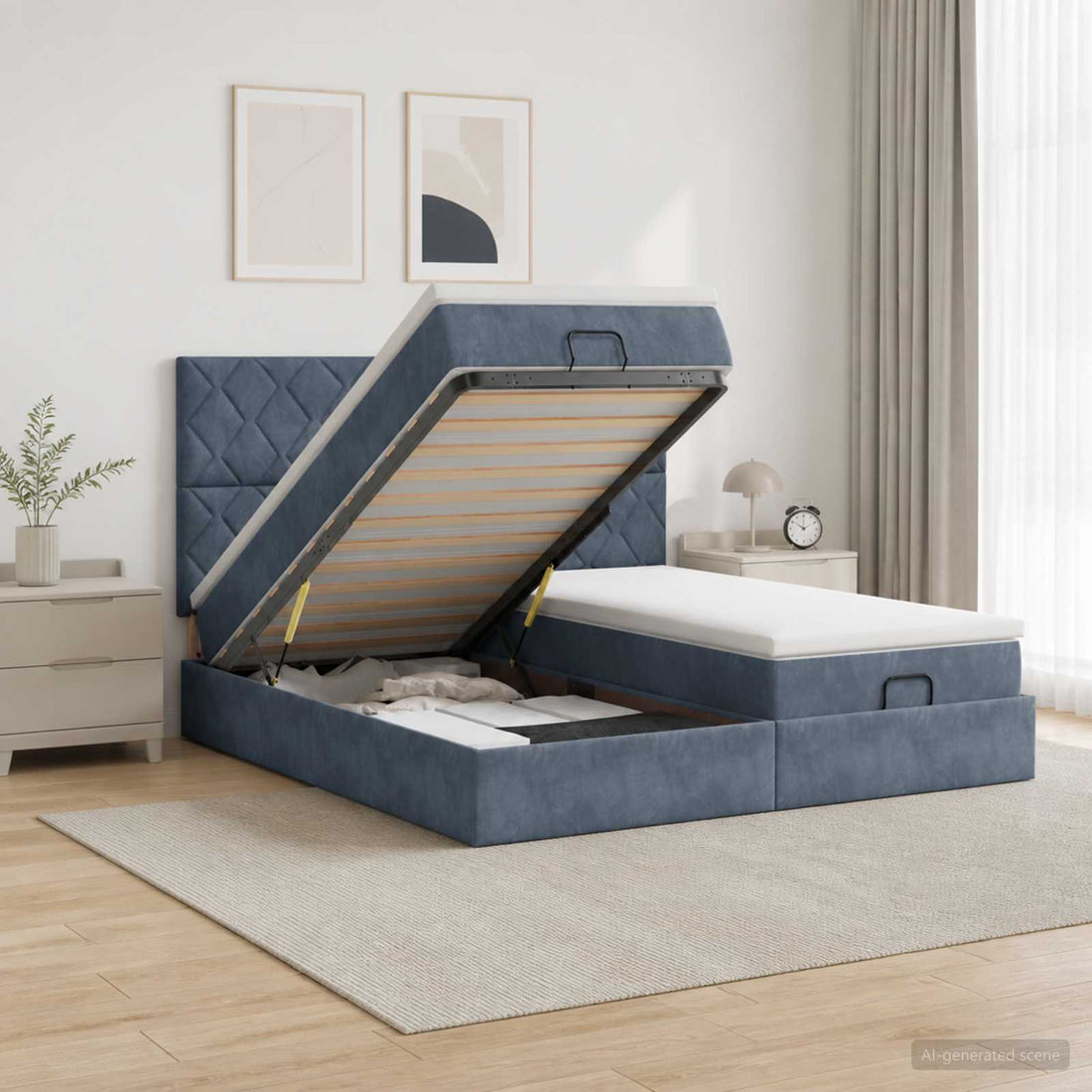 vidaXL Cama tipo otomana con colchón y LED Gris oscuro 160 x 200 cm