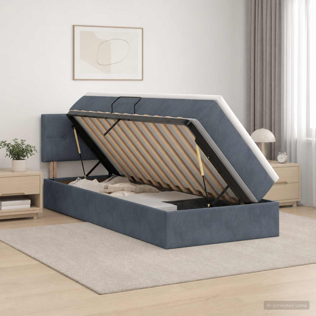 vidaXL Cama con almacenamiento Gris oscuro 90 x 190 cm Terciopelo