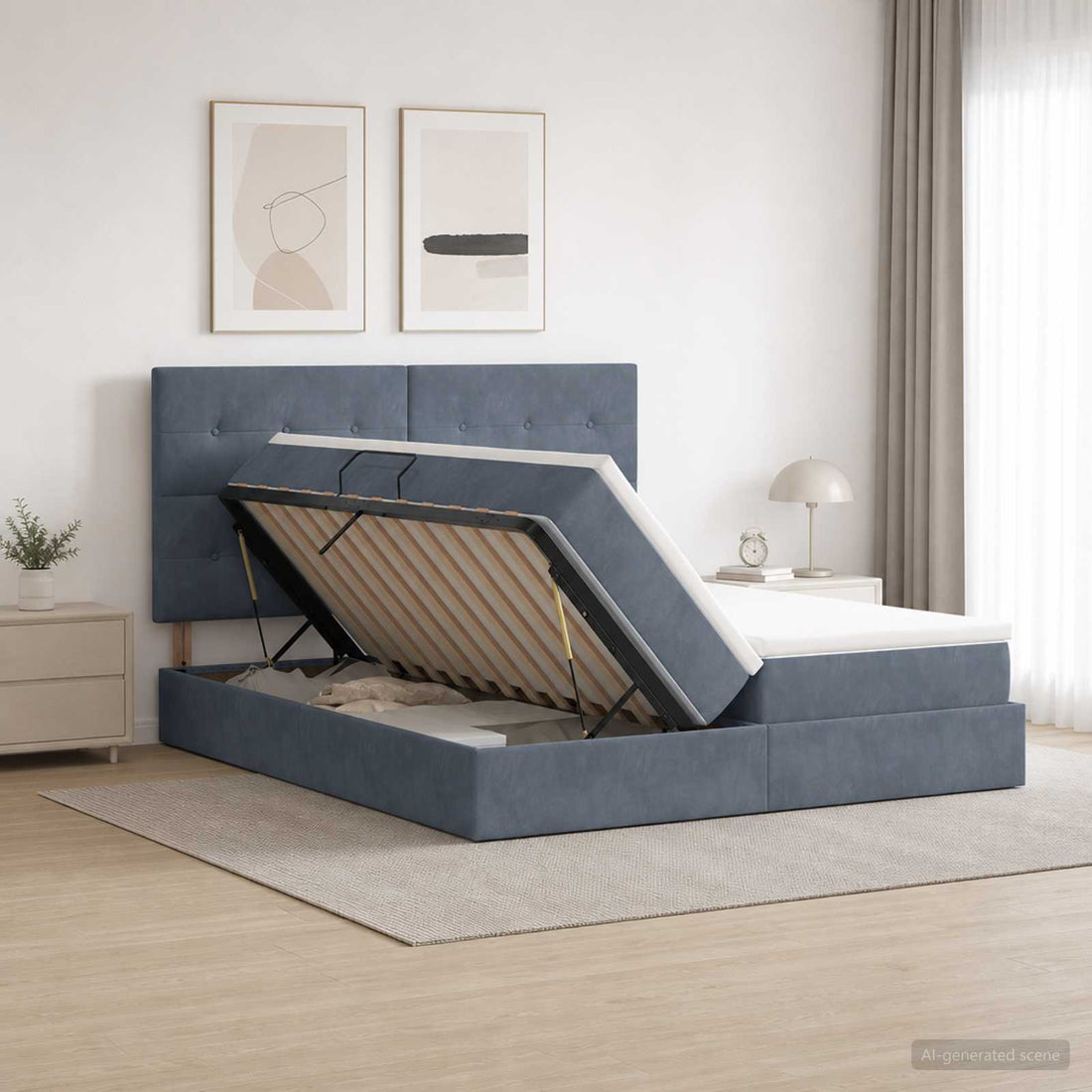 vidaXL Cama con almacenamiento Gris oscuro 180 x 200 cm Terciopelo