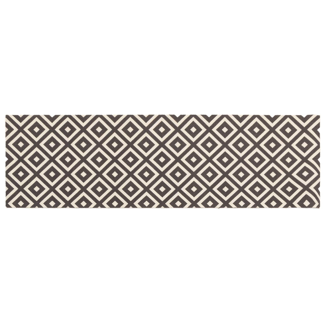 vidaXL Alfombra de cocina Diamantes grises y blancos 180 x 60 cm
