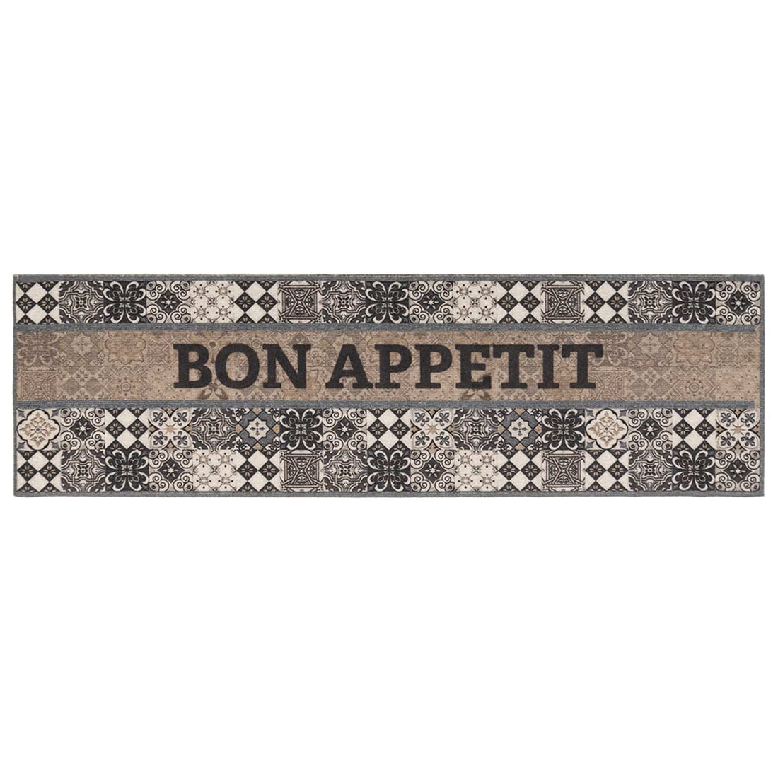 vidaXL Alfombra de cocina Gris buen provecho 180 x 60 cm