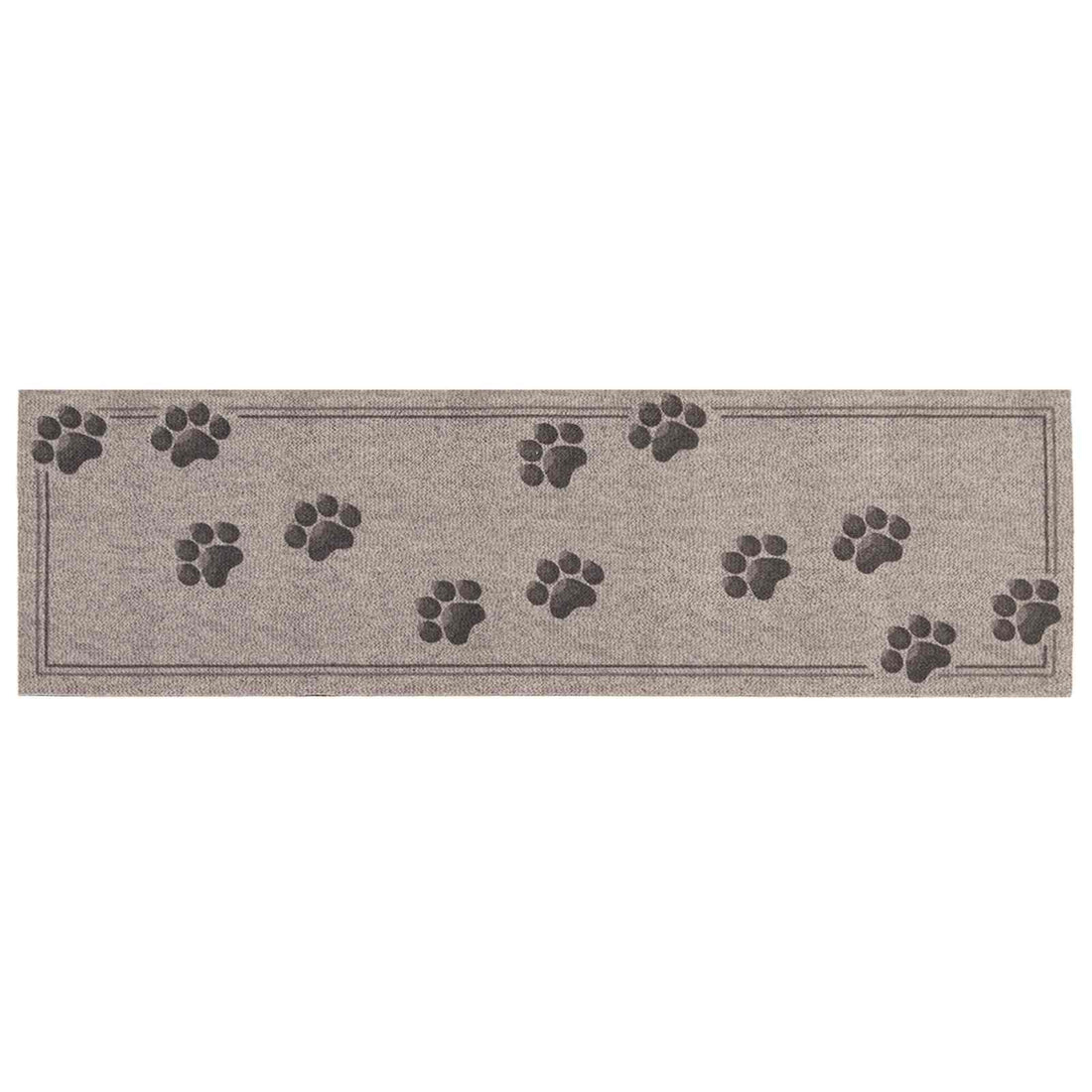 vidaXL Alfombra de cocina Huellas grises 180 x 60 cm 100% Poliamida