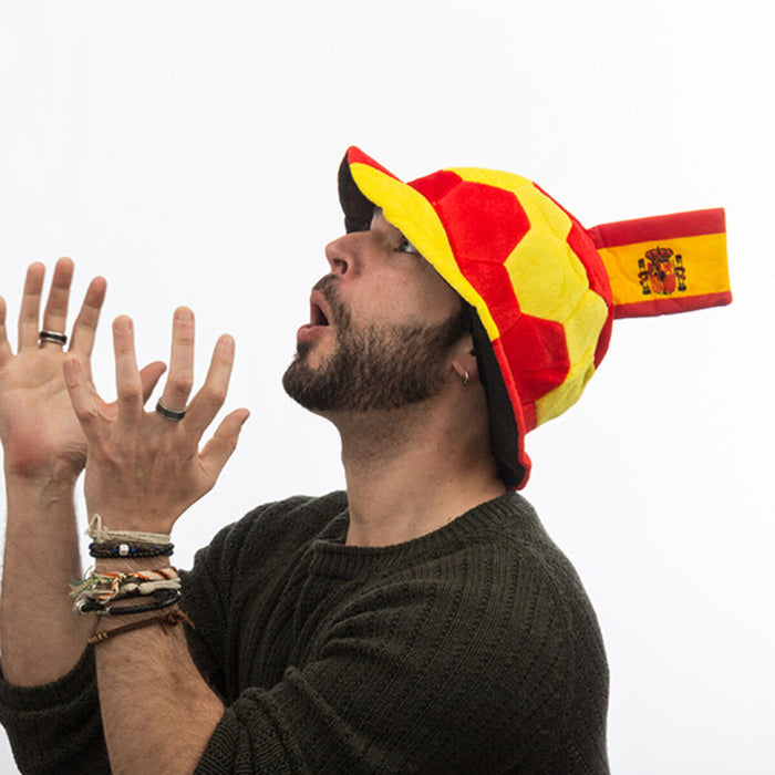 Gorro Balón de Fútbol con Bandera de España en Relieve Th3 Party Fiesta Football World Cup