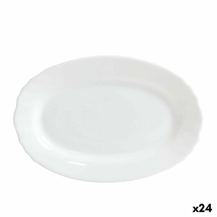 Fuente de Cocina Bormioli Ebro Vidrio Ovalado 23 x 15,5 x 2,1 cm (24 Unidades) Blanco