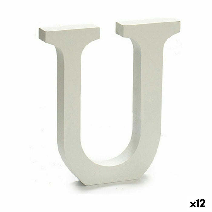 Letra U Blanco 1,8 x 21 x 17 cm (12 Unidades) Sintético