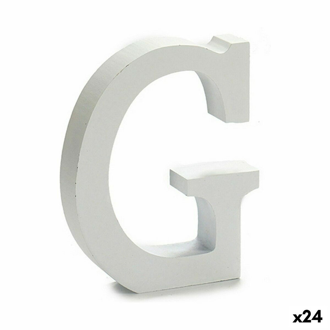 Letra G Blanco 2 x 16 x 14,5 cm (24 Unidades) Madera