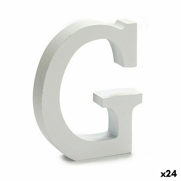 Letra G Blanco 2 x 16 x 14,5 cm (24 Unidades) Madera