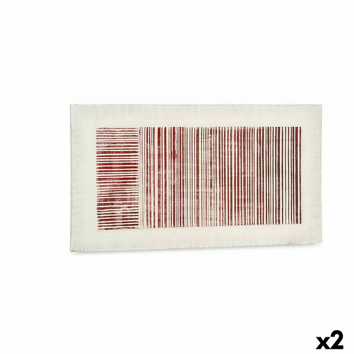 Lienzo Blanco Rosa Rayas Con relieve 110 x 60 x 2,5 cm (2 Unidades) Algodón