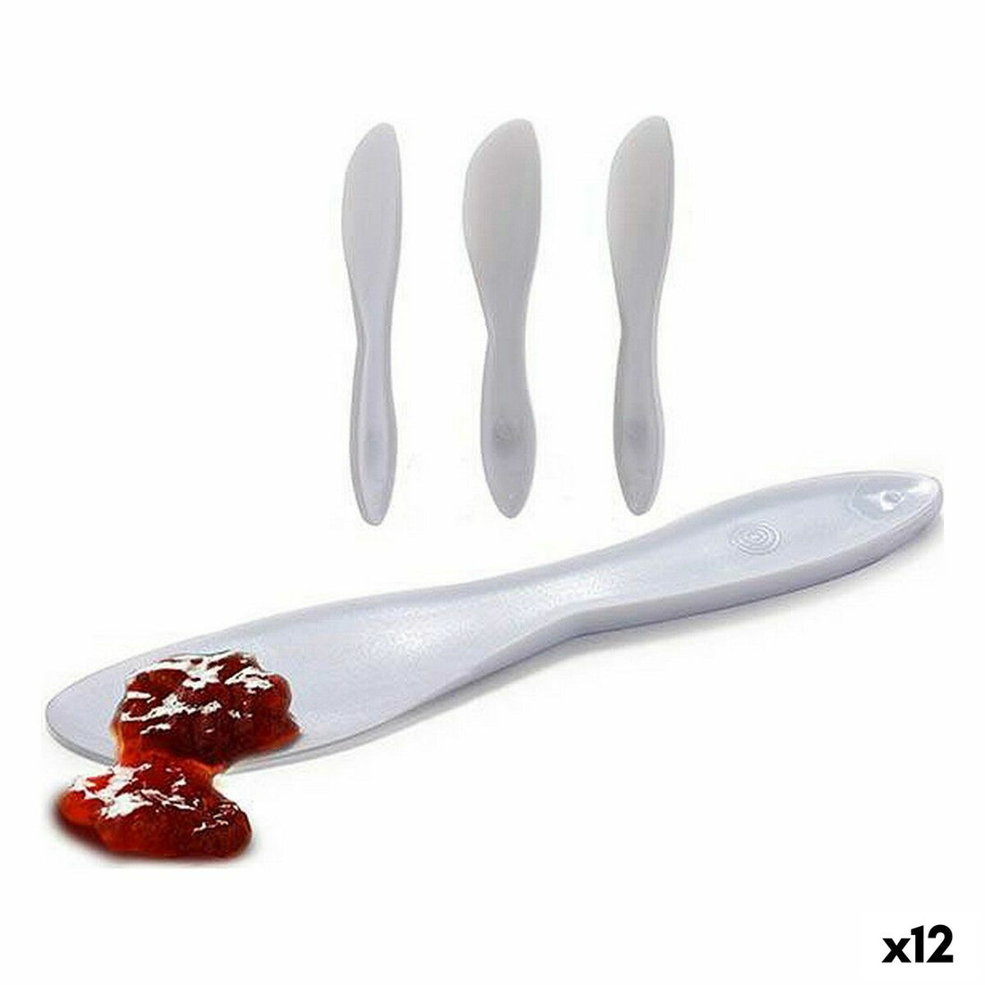 Set de Cuchillos Blanco Plástico 18 x 10 x 1 cm 18 x 3,5 x 1 cm 3 Piezas (12 Unidades)