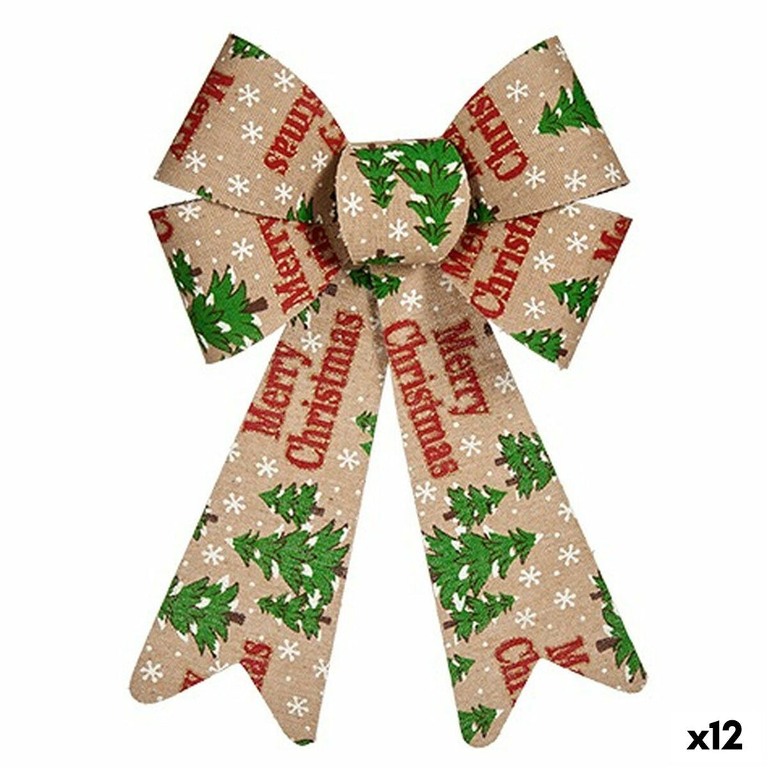 Lazo Merry Christmas Multicolor 16 x 24 x 4 cm Adorno Navideño (12 Unidades) PVC