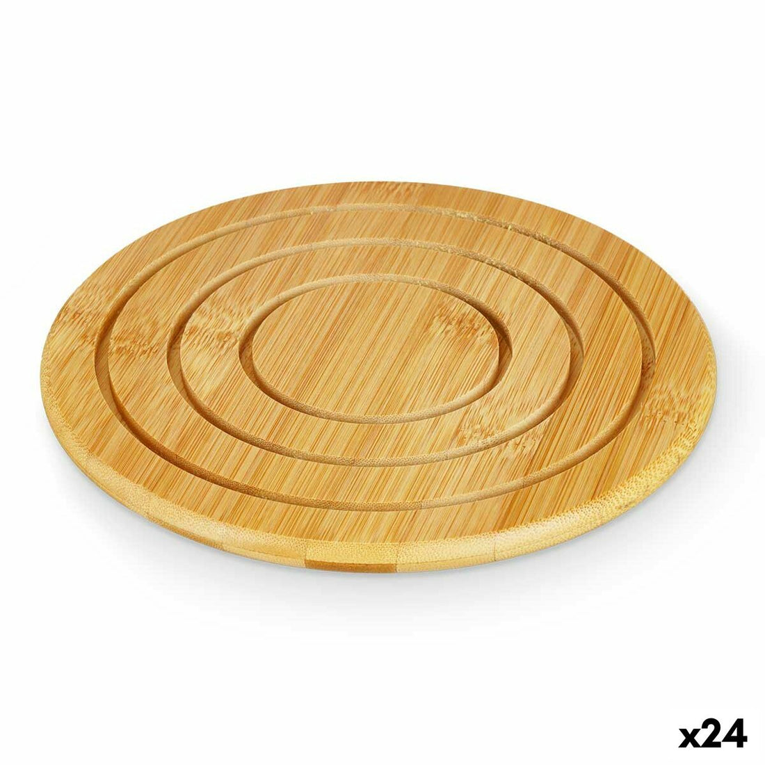 Salvamantel Natural Bambú Redondo 19 x 1 x 19 cm (24 Unidades)