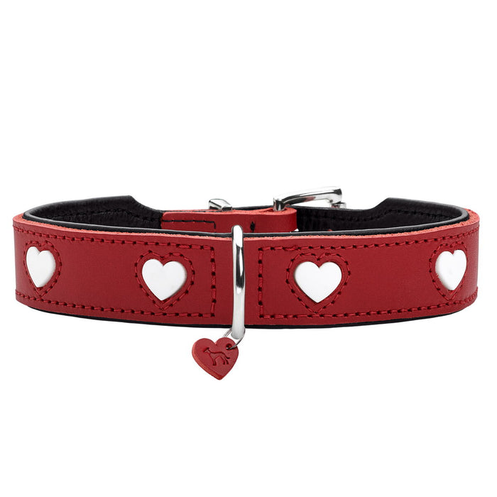 Collar para Perro Hunter Love Rojo XS 24-28 cm Cuero