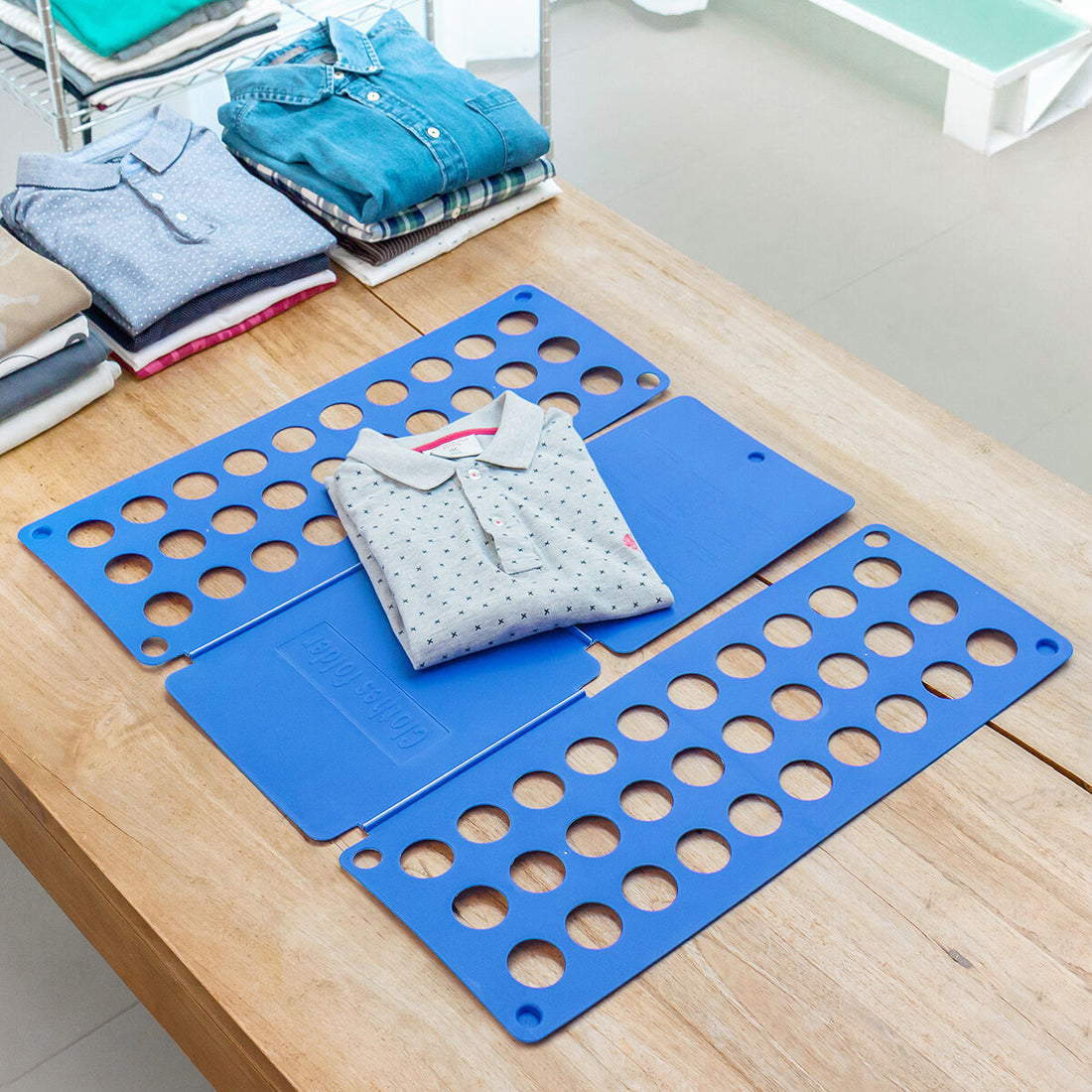 Doblador de Ropa Polipropileno Plegable Azul
