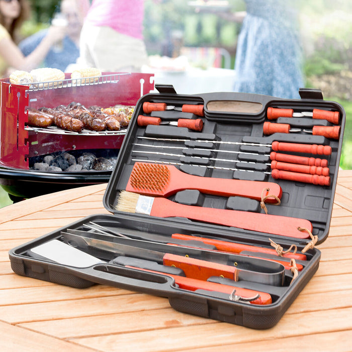 Maletín Barbacoa Barbecase 18 Piezas Polietileno Aire Libre / Camping Barbacoa / Grill Negro
