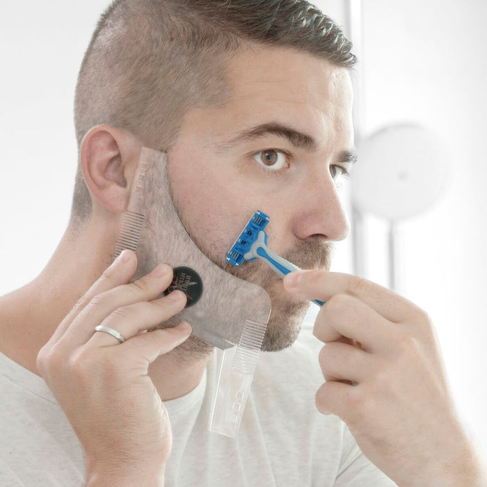 Plantilla para Afeitado de Barba Hipster Barber Policarbonato Belleza Transparente