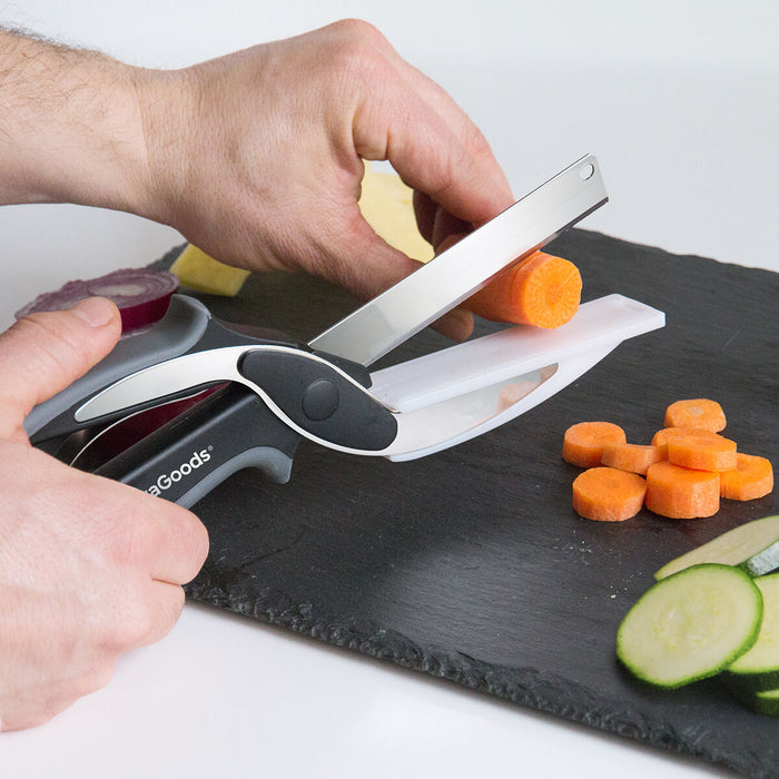 Cuchillo-Tijera con Mini Tabla de Cortar Integrada Scible PVC Chef / Cocinillas Gris