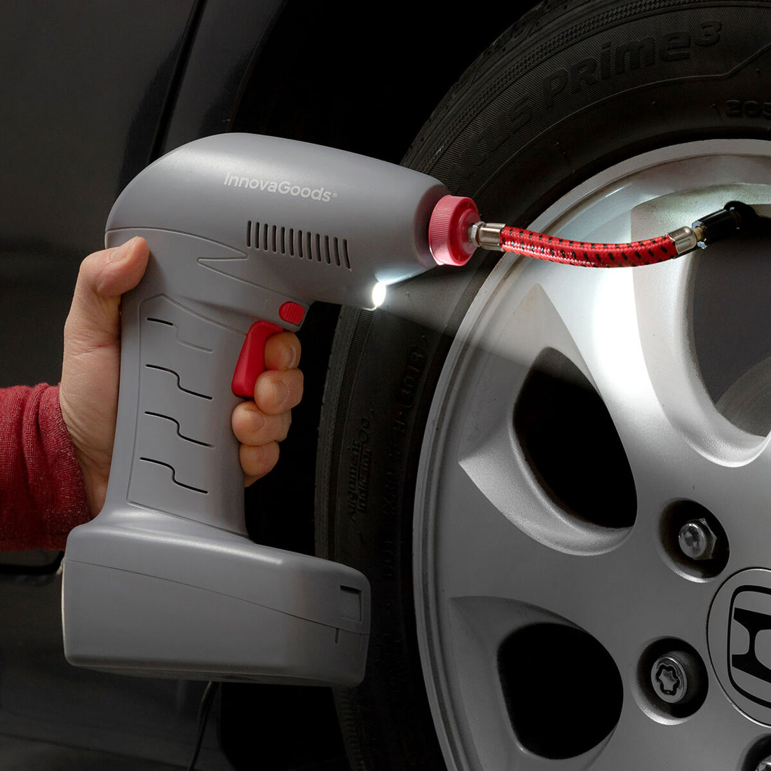 Compresor de Aire Portátil con LED Airpro+ ABS Viajar Gris