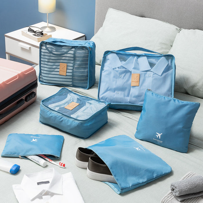Set de Bolsas Organizadoras para Maletas Luggan 6 Piezas Poliéster Viajar Azul