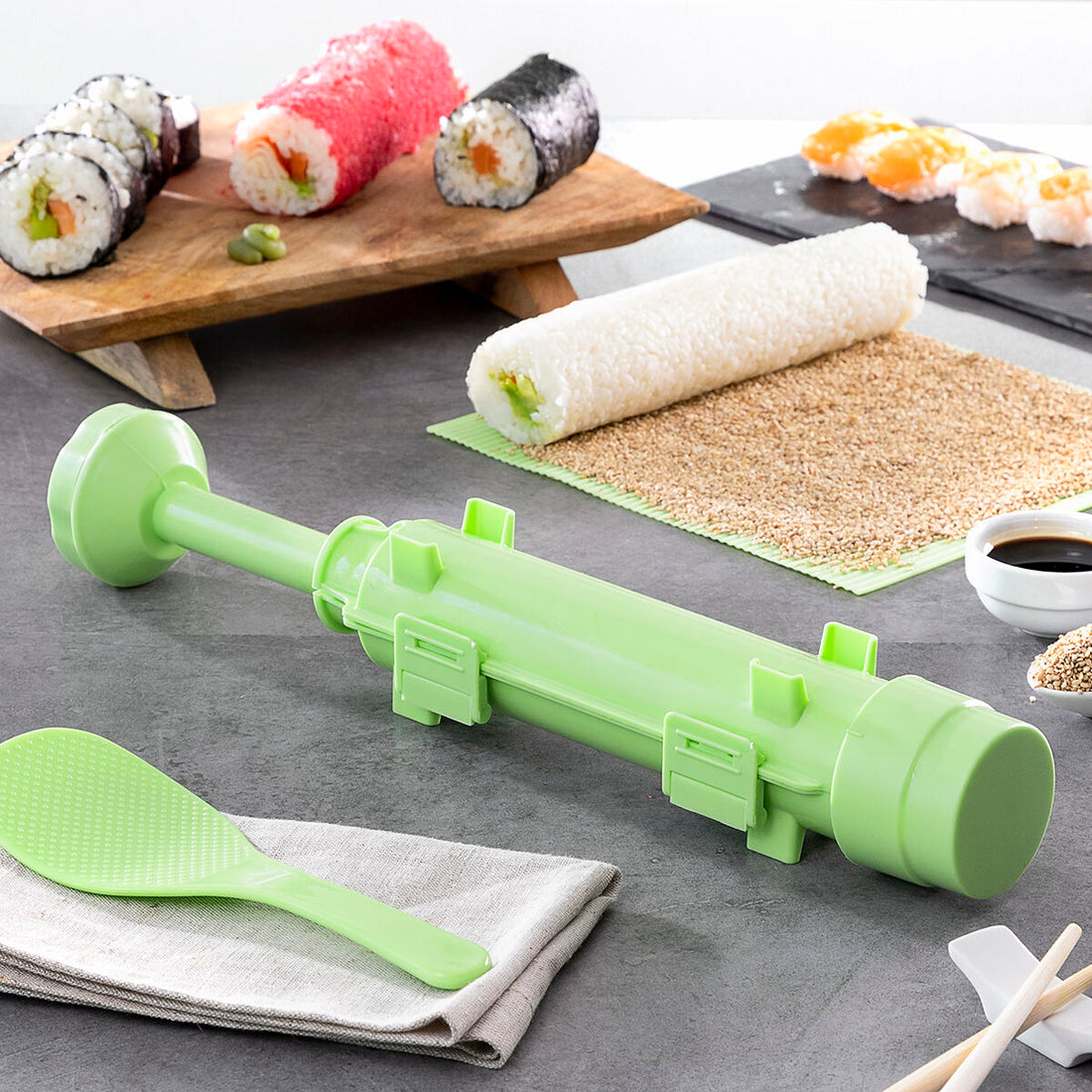 Set de Sushi con Recetas Suzooka 3 Piezas Silicona sin BPA Antiadherente Chef / Cocinillas Diy - Do It Yourself