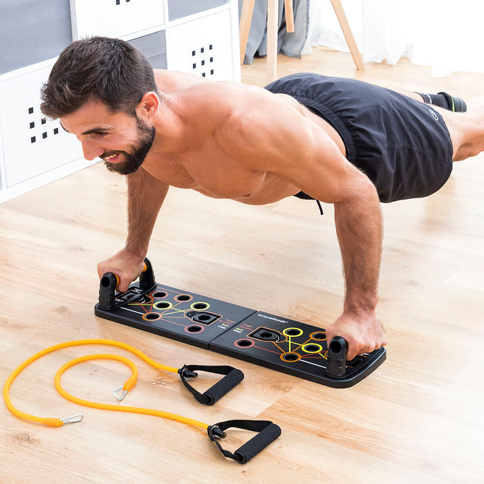 Tabla de Flexiones Push-Up con Bandas de Resistencia y Guía de Ejercicios Pulsher ABS Deporte en Casa Deportista / en Forma