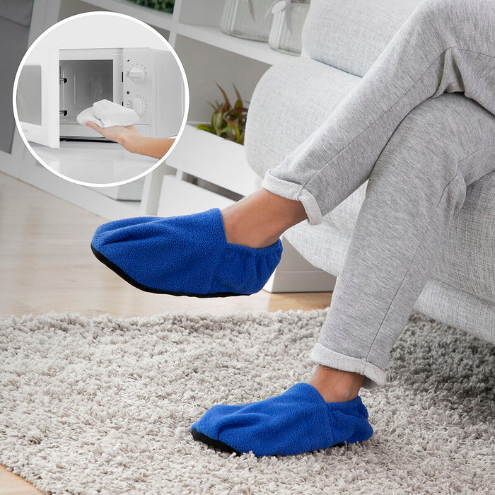 Zapatillas de Casa Calentables en Microondas Azul Poliéster Invierno Regalo Original