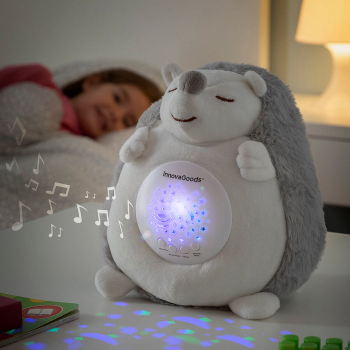 Erizo de Peluche con Ruido Blanco y Proyector Quitamiedos Spikey Poliéster LED Regalo Original