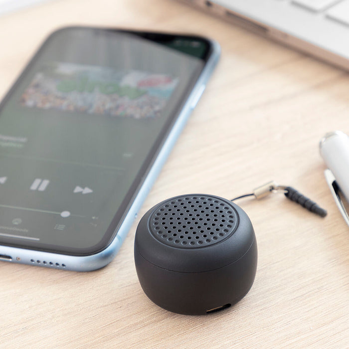 Mini Altavoz Inalámbrico Recargable Portátil Miund ABS USB Oficina Teléfonos y Tablets Negro