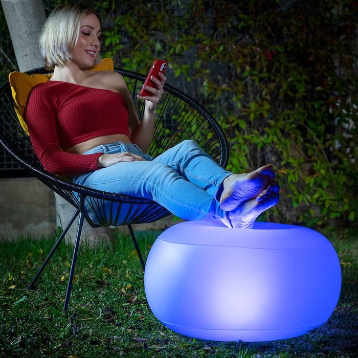 Asiento Hinchable con LED Multicolor y Mando a Distancia Pulight PVC Aire Libre / Camping