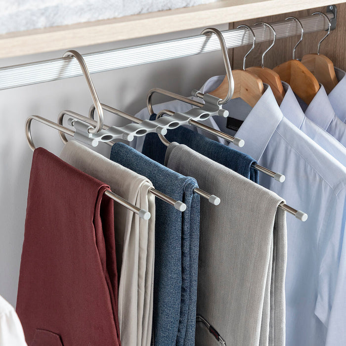 Percha Múltiple para Pantalones 5 en 1 Havser Polipropileno Plegable Gris