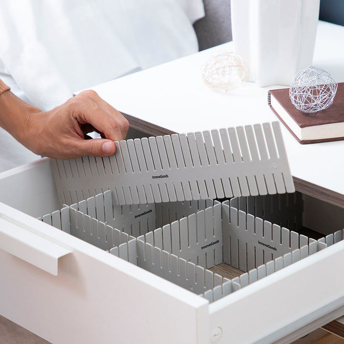 Organizador de Cajones Ajustable Condor 16 Unidades Polipropileno Gris