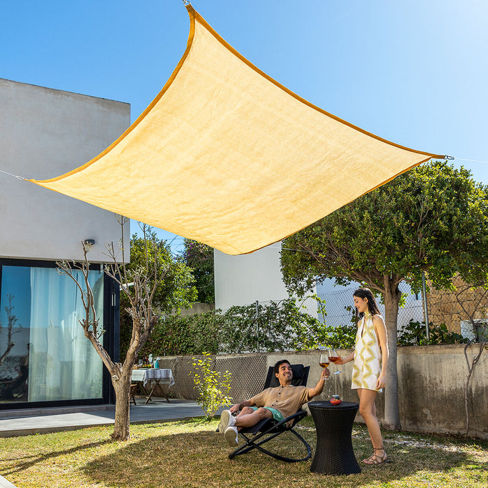 Toldo Vela de Sombra Rectangular Shazail 2 x 3 m HDPE 185 GMS Aire Libre / Camping Verano