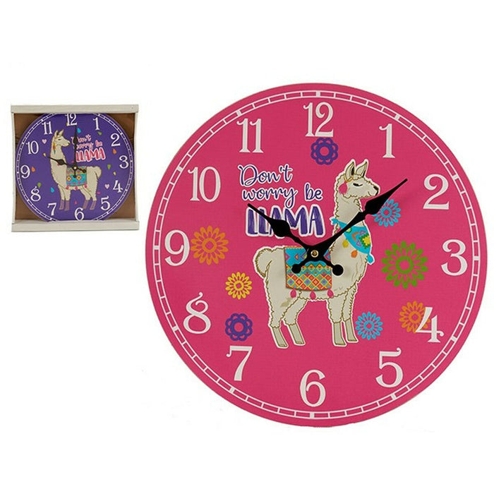 Reloj de Pared Llama Sintético Multicolor