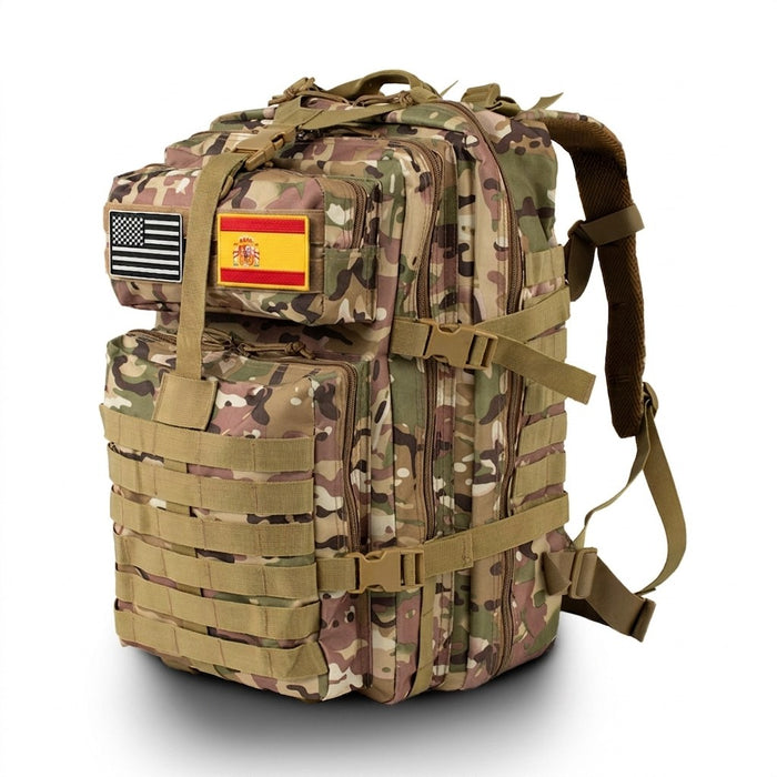 Mochila de Tiro Deportivo 50L MOLLE Láser | Transporte de Equipo y Accesorios de Campo - Negro
