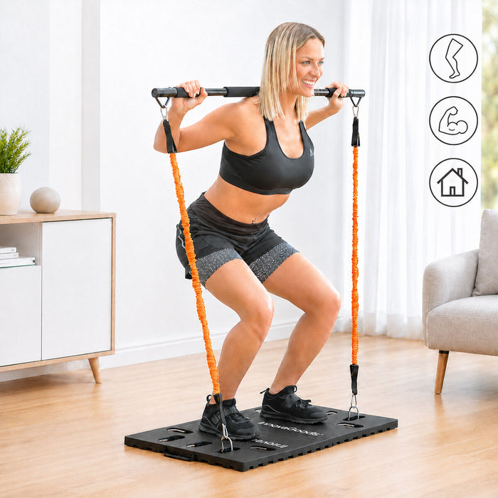 Sistema de Entrenamiento Integral Portátil con Guía de Ejercicios Gympak Max Acero Plegable Deporte en Casa Deportista / en Forma