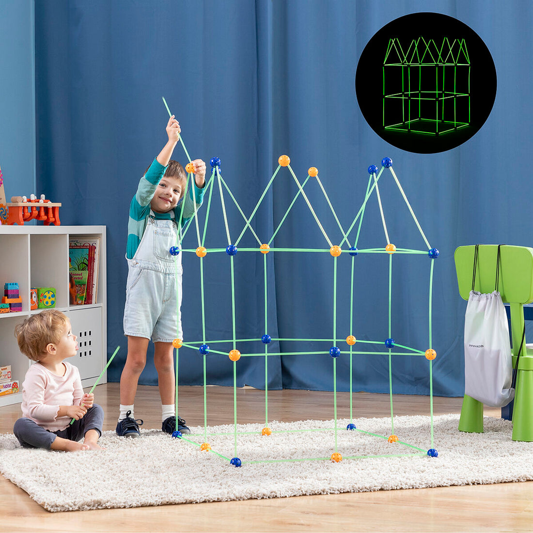 Kit de Construcción de Fuertes para Niños Archikitt 85 Piezas PVC Regalos Niños Multicolor