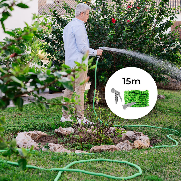 Manguera de Jardín Extensible Hoostend 15 m TPE Verano Verde