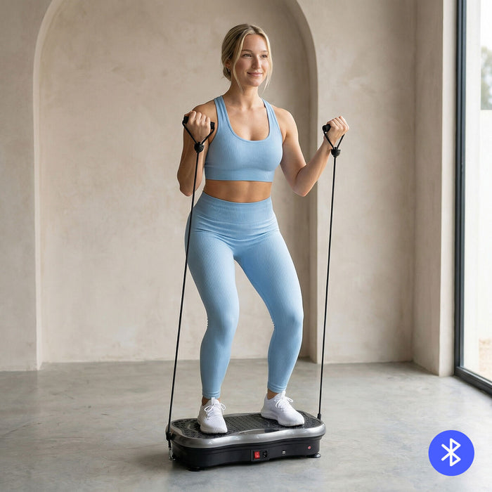 Plataforma Vibratoria con Altavoz, Bandas de Resistencia y Mando a Distancia Vivflow ABS USB Deporte en Casa Deportista / en Forma