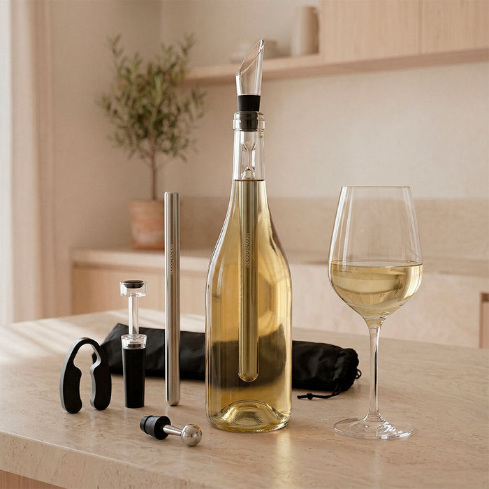 Set de Accesorios para Vino Chillour 7 Piezas ABS Chef / Cocinillas Fiesta Negro